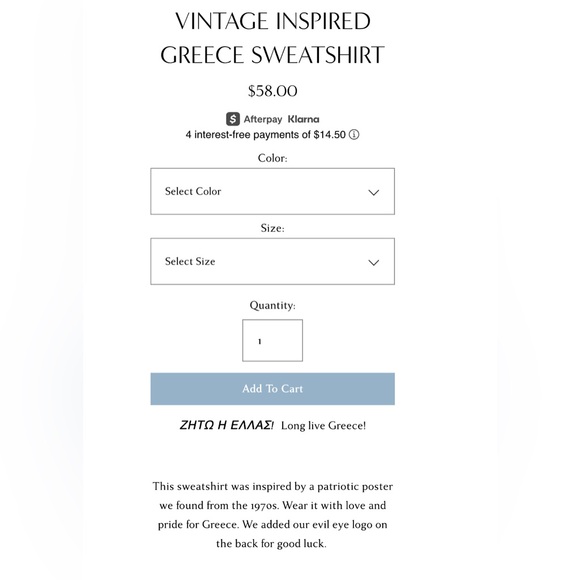 Long Live Greece Sweatshirt Crewneck - Picture 2 of 3